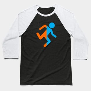 Portal guy Orange and Blue Baseball T-Shirt